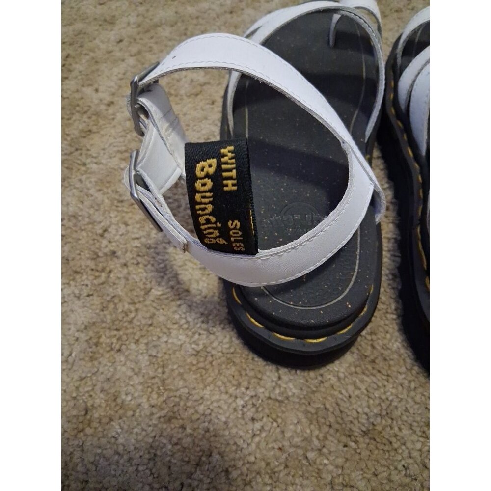 Dr. Martens AVRY HYDRO LEATHER STRAP SANDALS Size 10 White - Picture 4 of 9